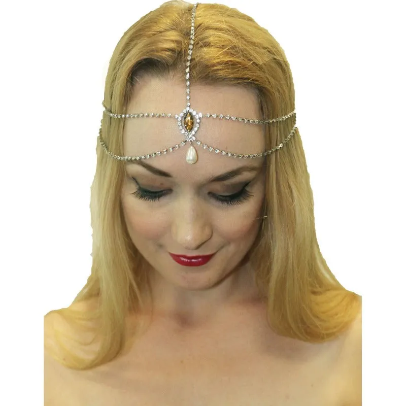 1920's Flapper Silver Head Chain