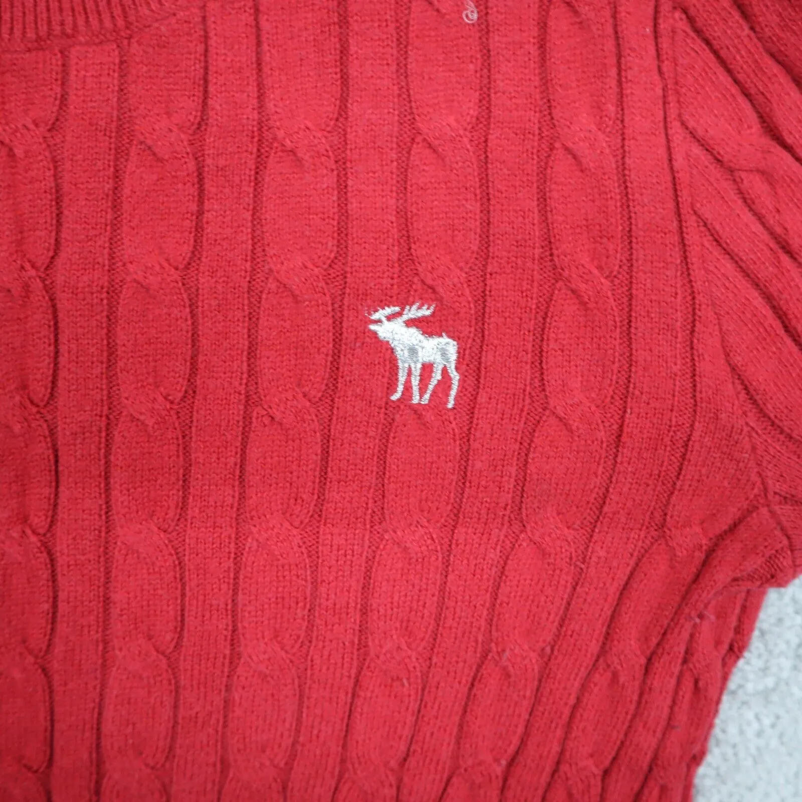 Abercrombie & Fitch Womens Pullover Sweater Knitted Long Sleeves Red Size XS