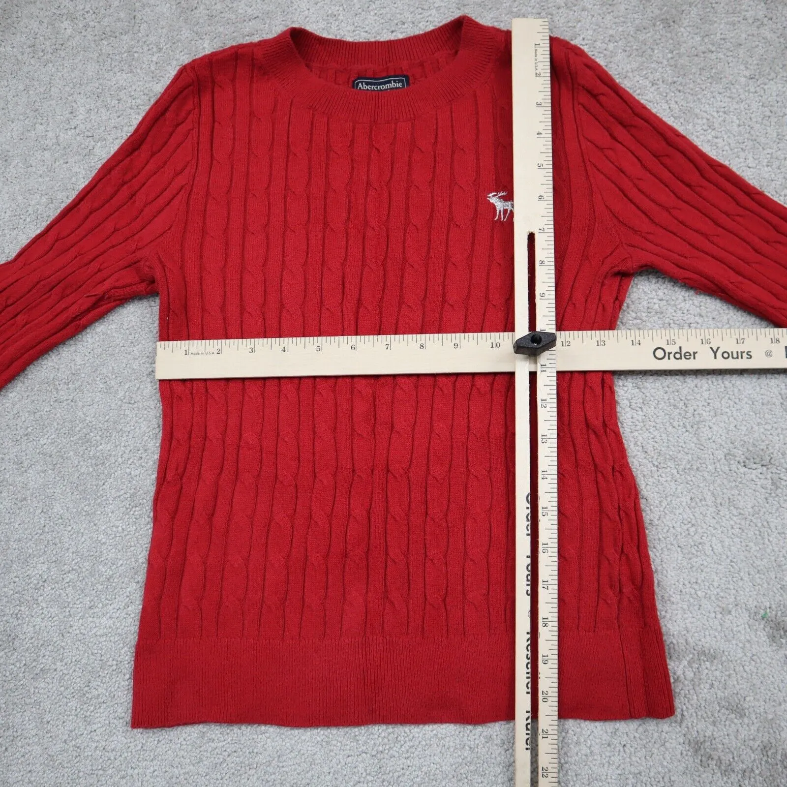 Abercrombie & Fitch Womens Pullover Sweater Knitted Long Sleeves Red Size XS