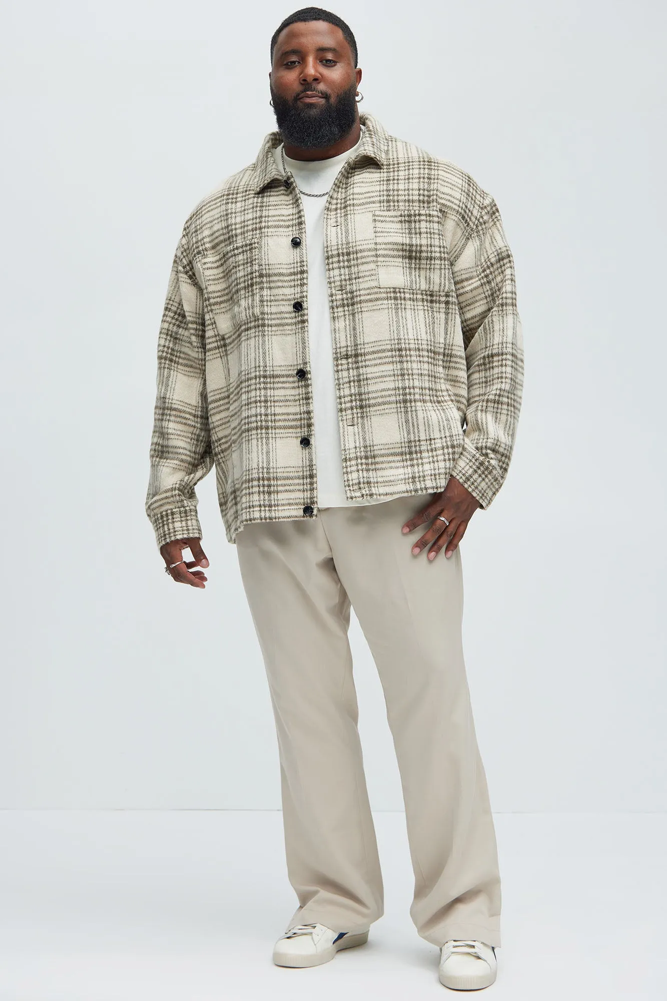 Agua Plaid Shacket - Cream/combo