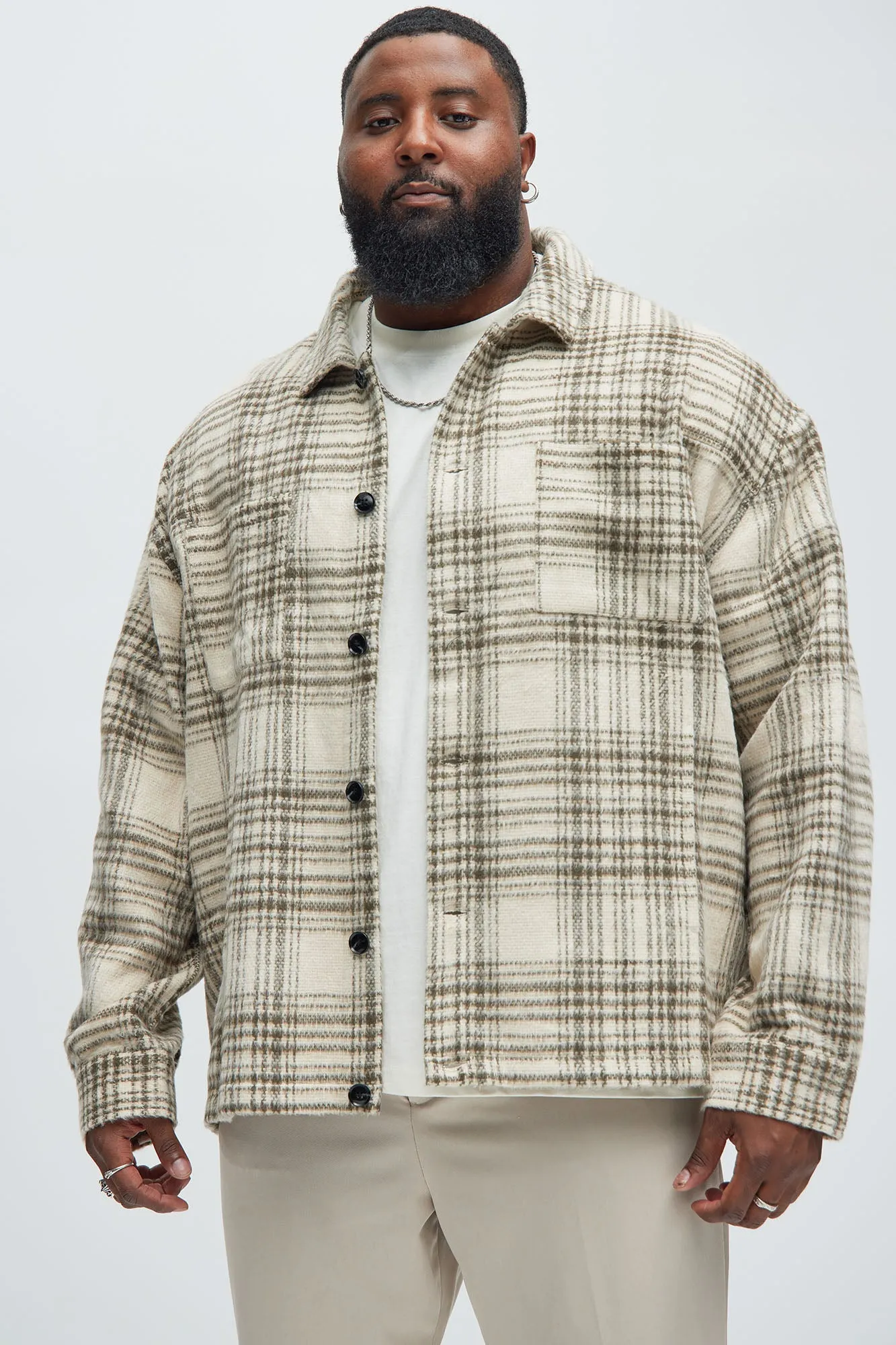 Agua Plaid Shacket - Cream/combo