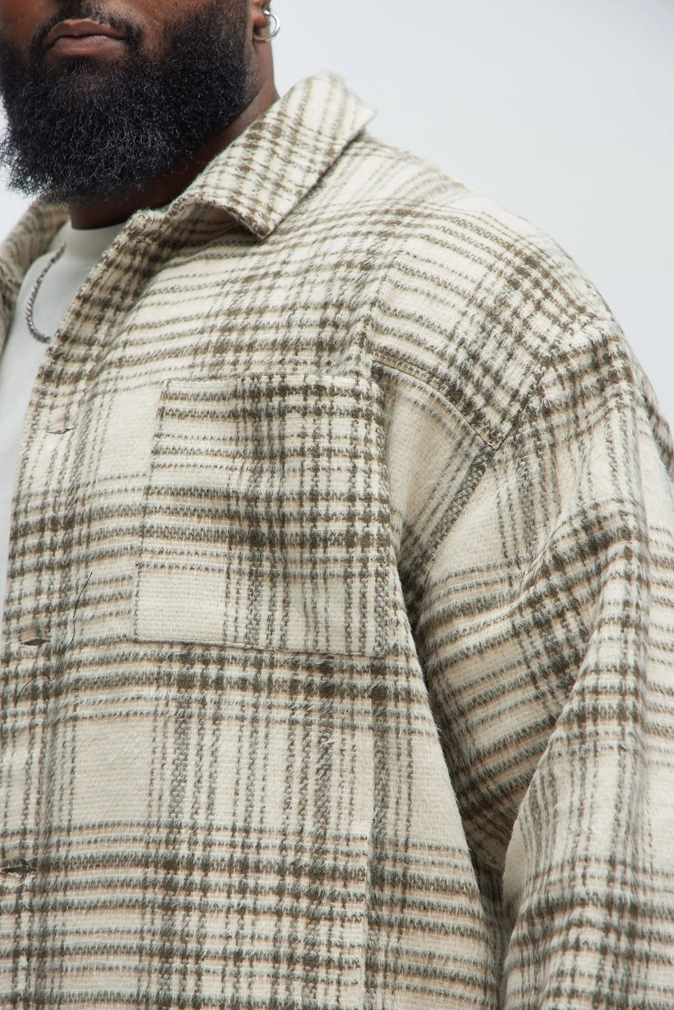 Agua Plaid Shacket - Cream/combo