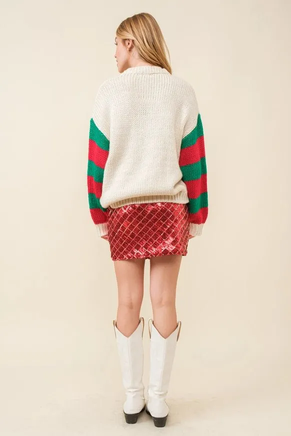 All I Want for Christmas Is Trim Oversize Sweater