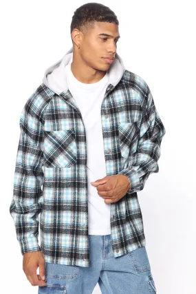 All Over Plaid Shacket - Blue/combo