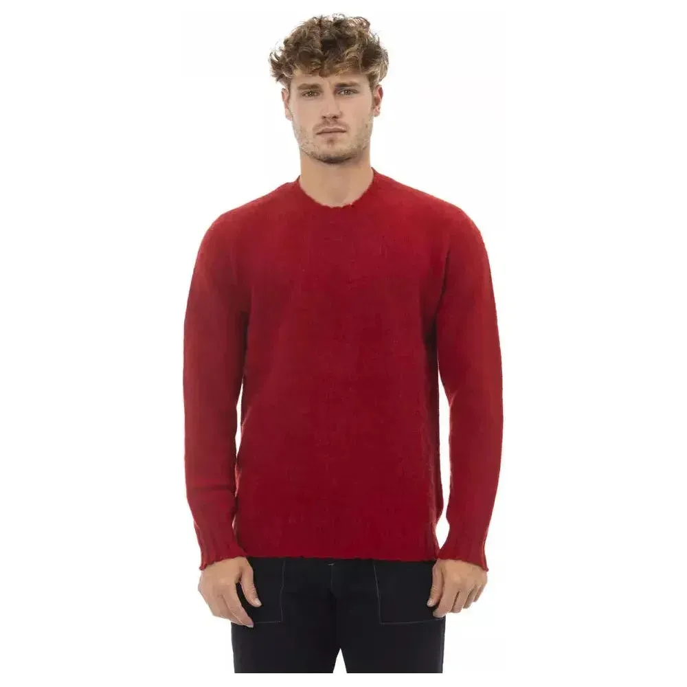 Alpha Studio Red Wool Men Sweater