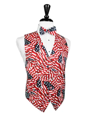 American Flag Tuxedo Vest and Tie Set by Cardi