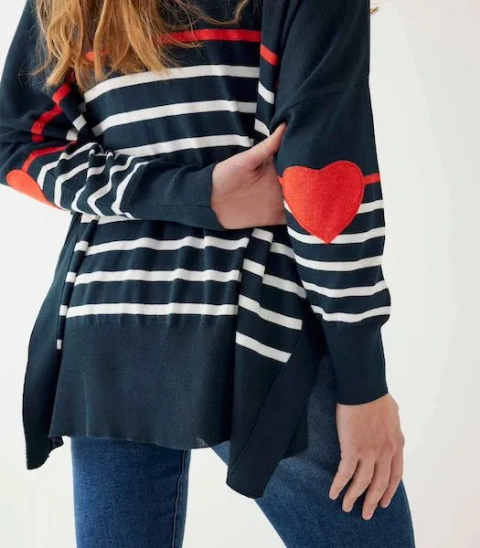 Amour Scarlet & Navy Striped Sweater by Mer Sea