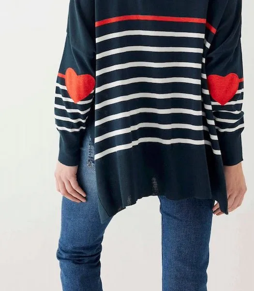 Amour Scarlet & Navy Striped Sweater by Mer Sea