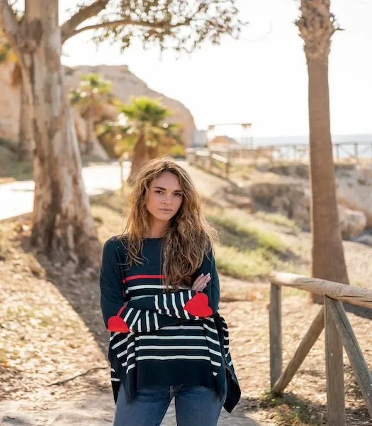 Amour Scarlet & Navy Striped Sweater by Mer Sea