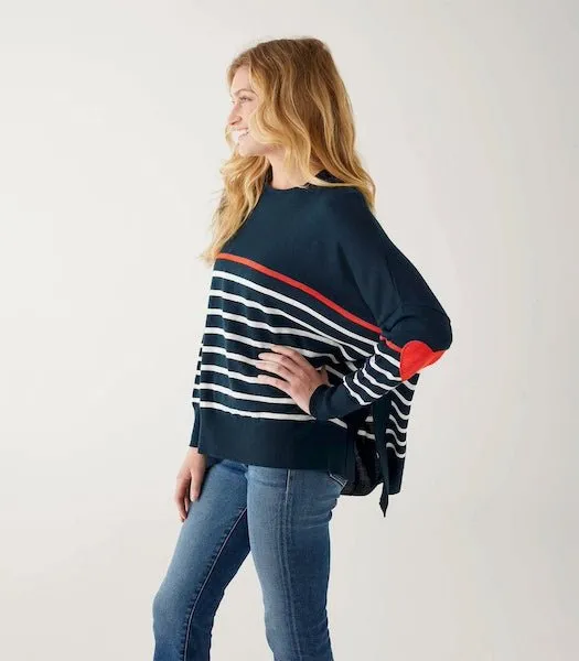 Amour Scarlet & Navy Striped Sweater by Mer Sea