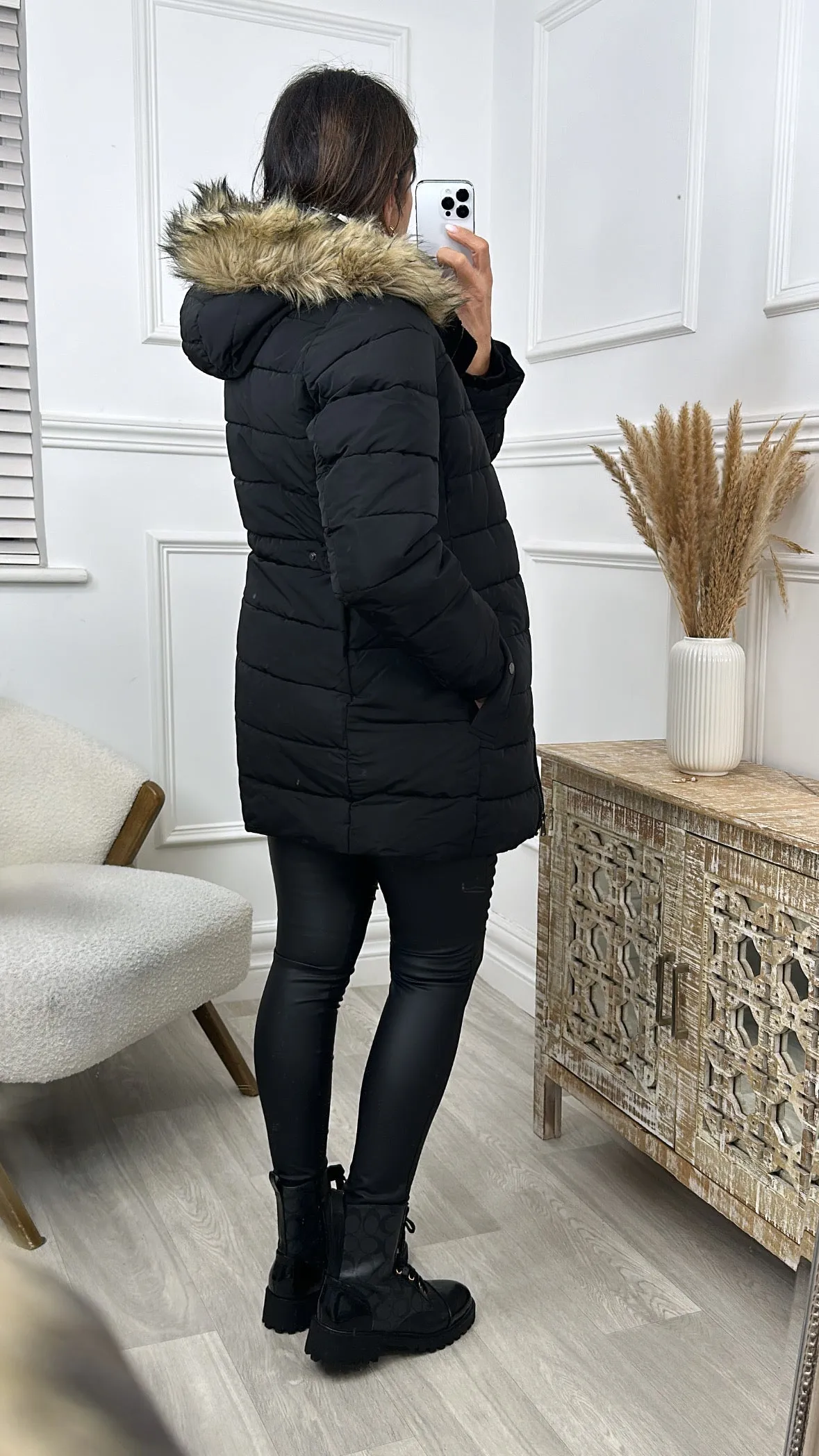 Anetta Black Puffer Jacket