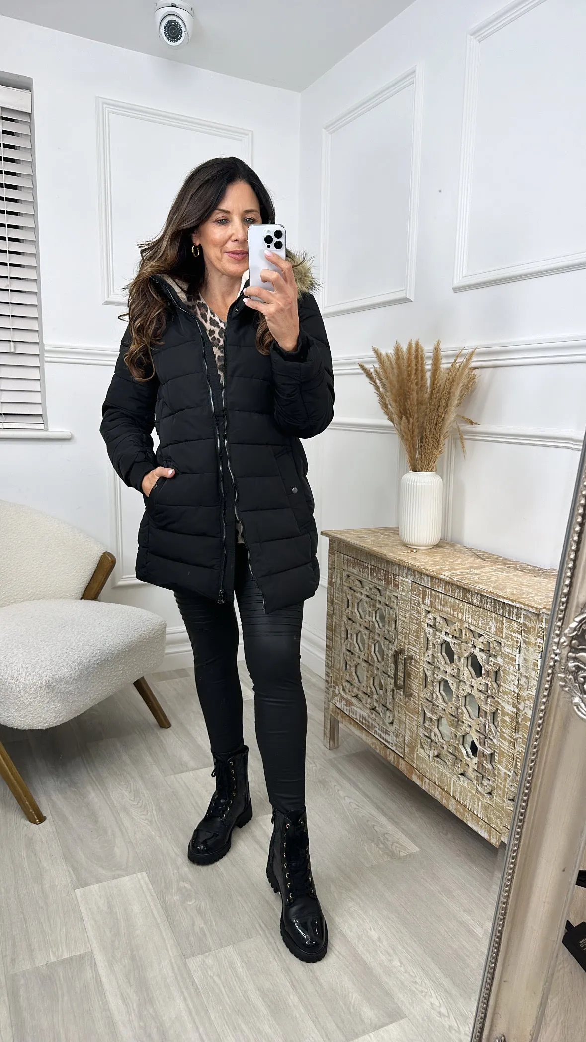 Anetta Black Puffer Jacket