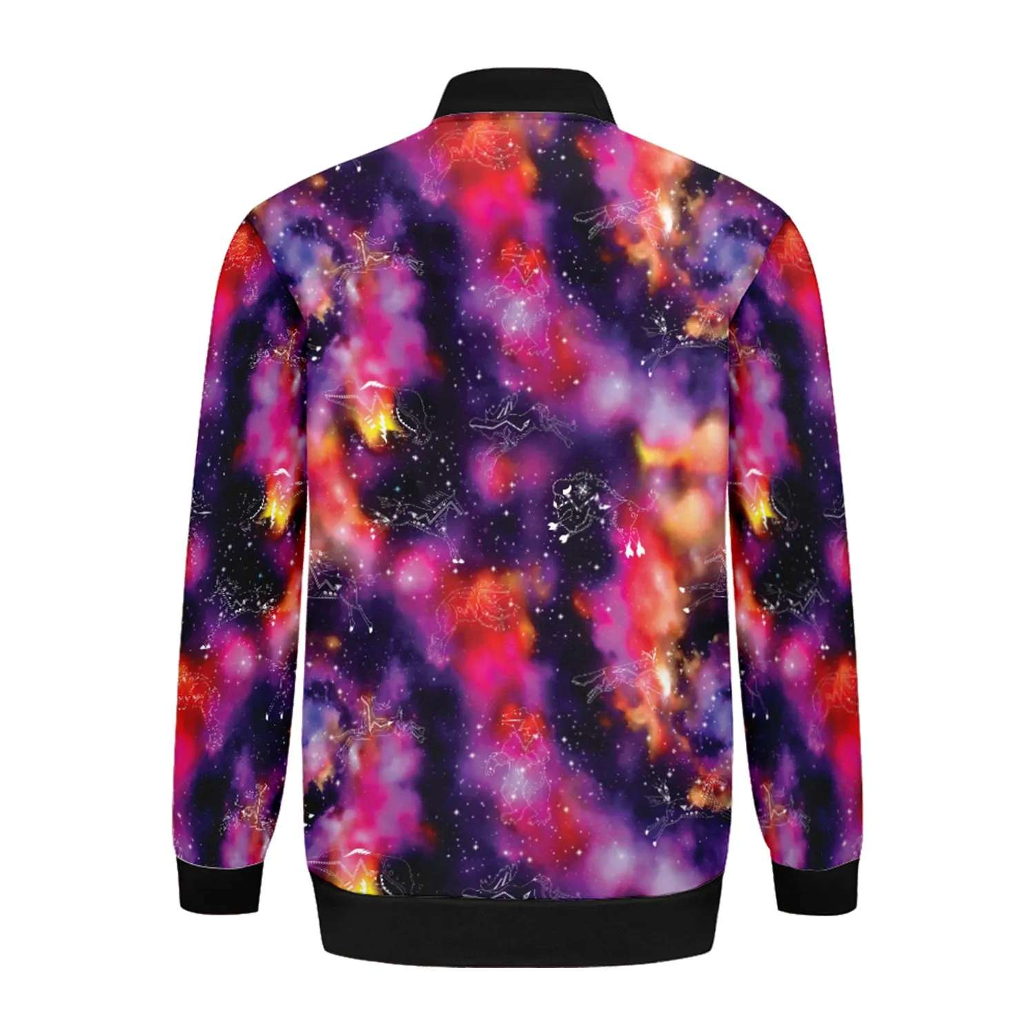 Animal Ancestors 9 Cosmic Swirl Purple and Red Zippered Collared Lightweight Jacket