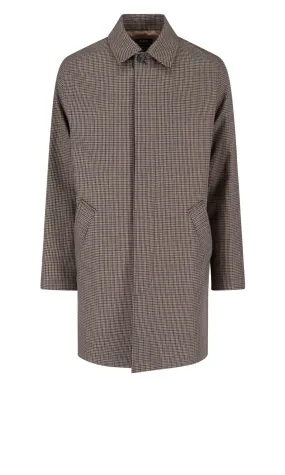 A.P.C. Check-Printed Single-Breasted Overcoat