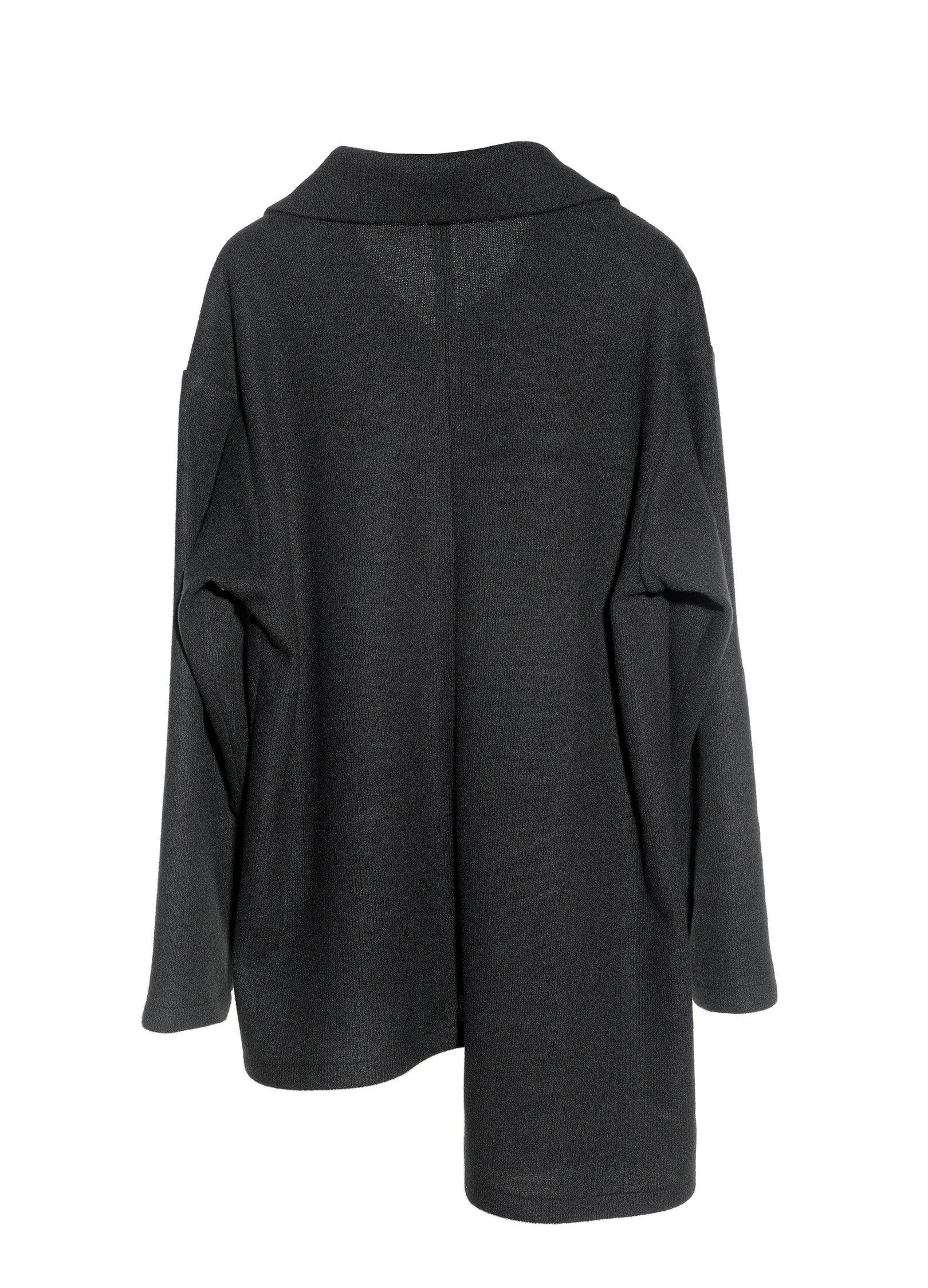 Asymmetrical Stand Collar Overcoat By Vapour Blue