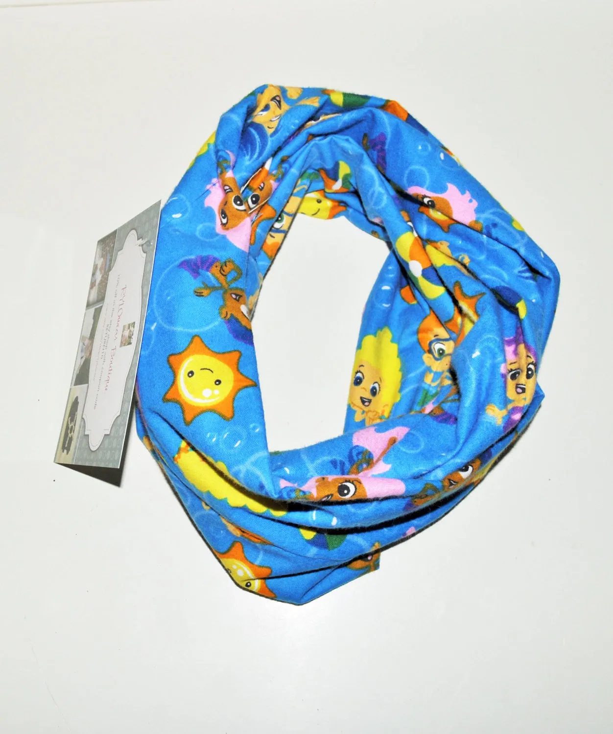 Baby/Toddler/Child bubble guppies infinity scarf, bubble guppy scarf, soft baby scarf, trendy baby scarf,  unisex baby scarf