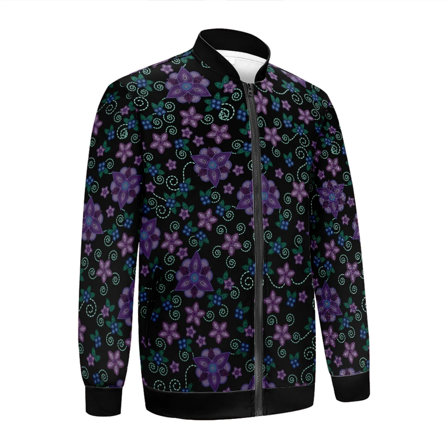 Berry Picking Zippered Collared Lightweight Jacket