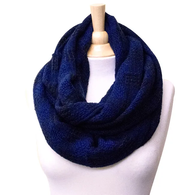 Blue & Black Checkered Infinity Scarf