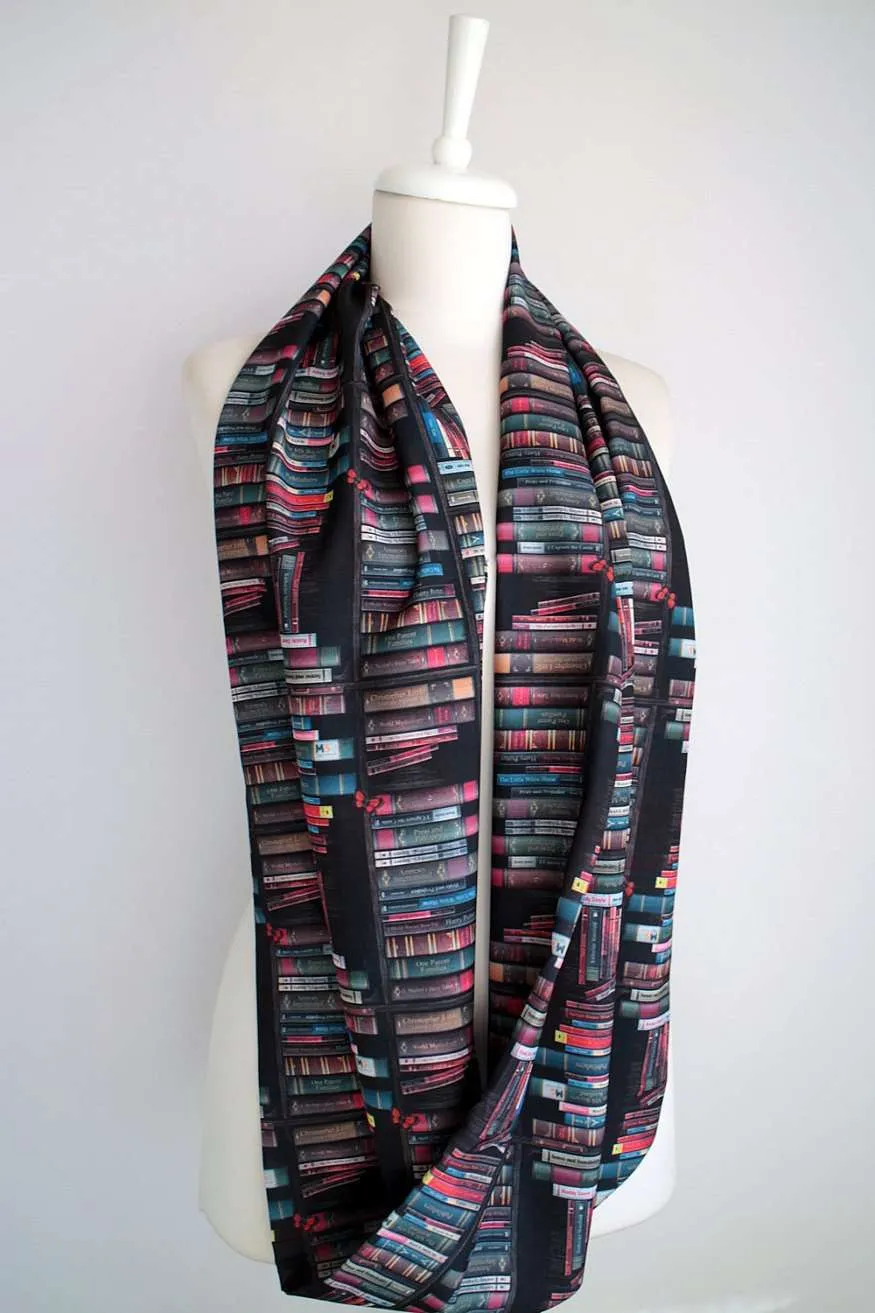 Bookshelf  Infinity Scarf Handmade Limited Edition