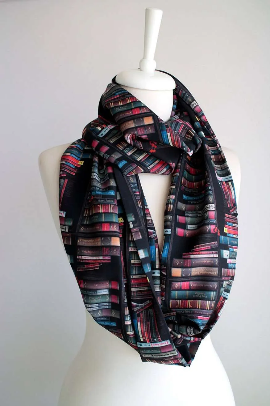 Bookshelf  Infinity Scarf Handmade Limited Edition