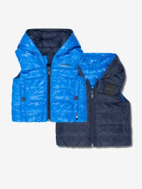 BOSS Baby Boys Reversible Puffer Gilet in Navy