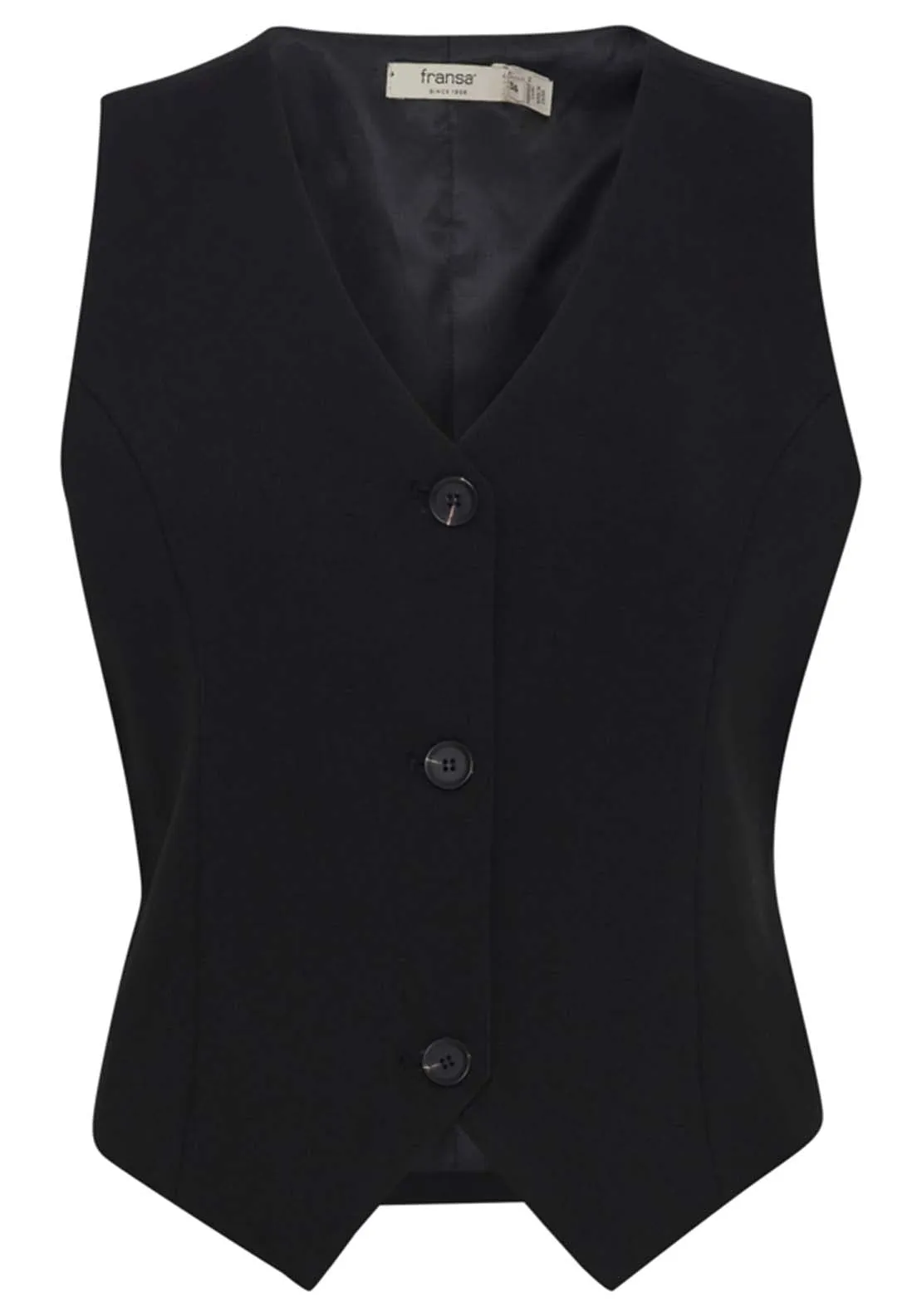 Button Detail Waistcoat - Black