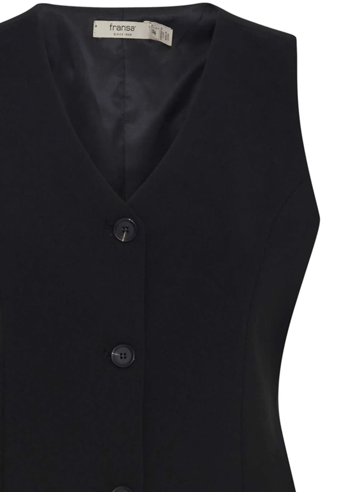 Button Detail Waistcoat - Black