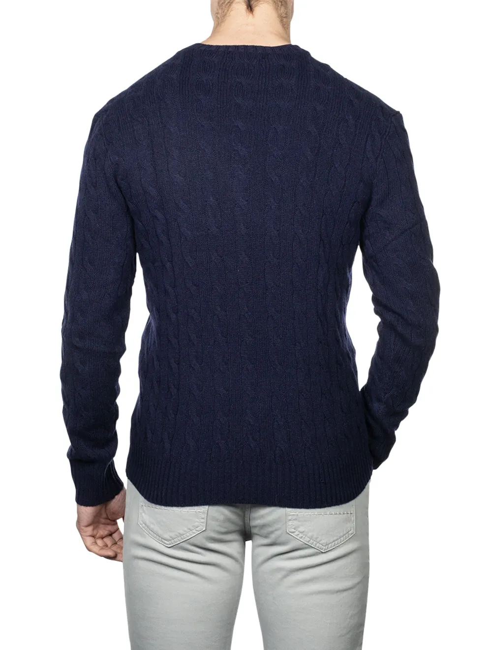 Cable-Knit Jumper Navy