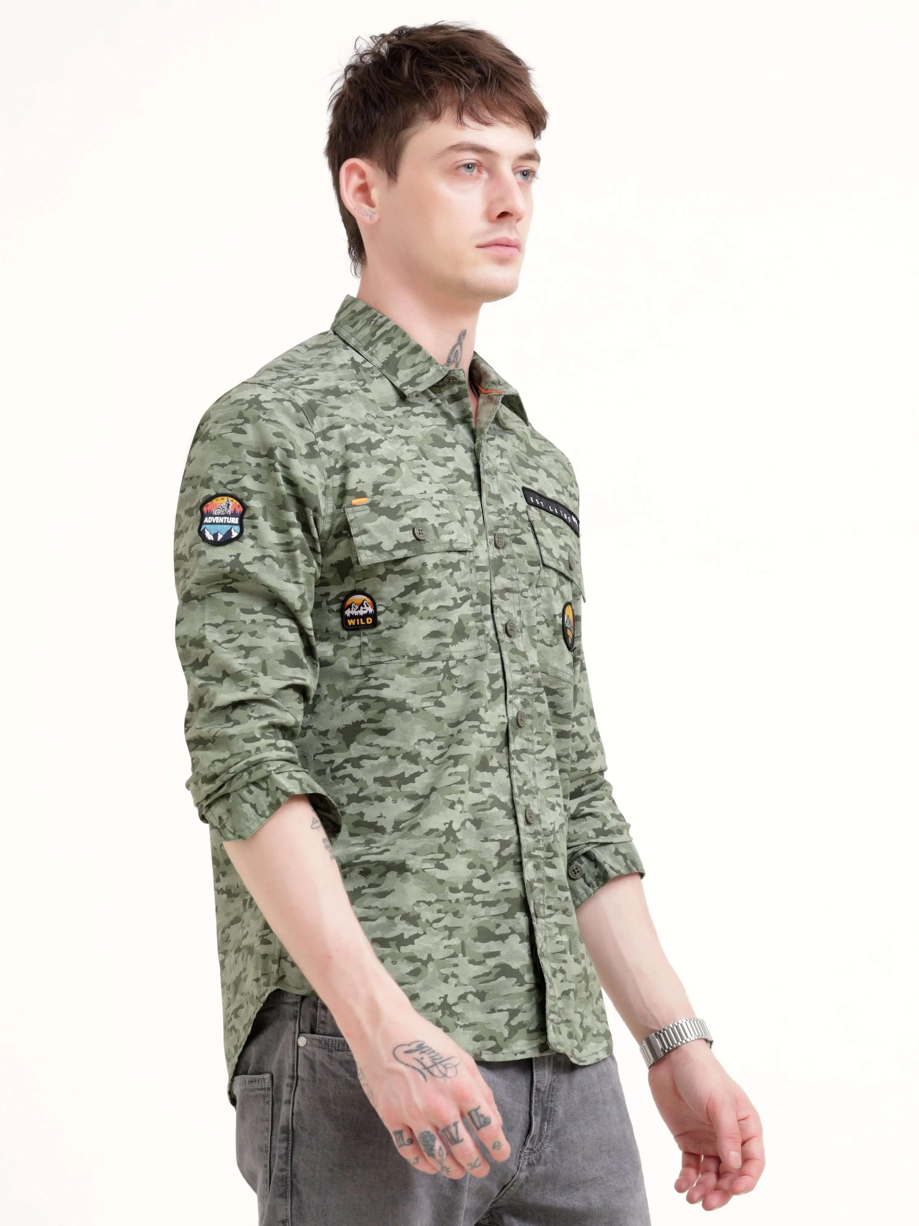 Camo Street Olive Overshirt