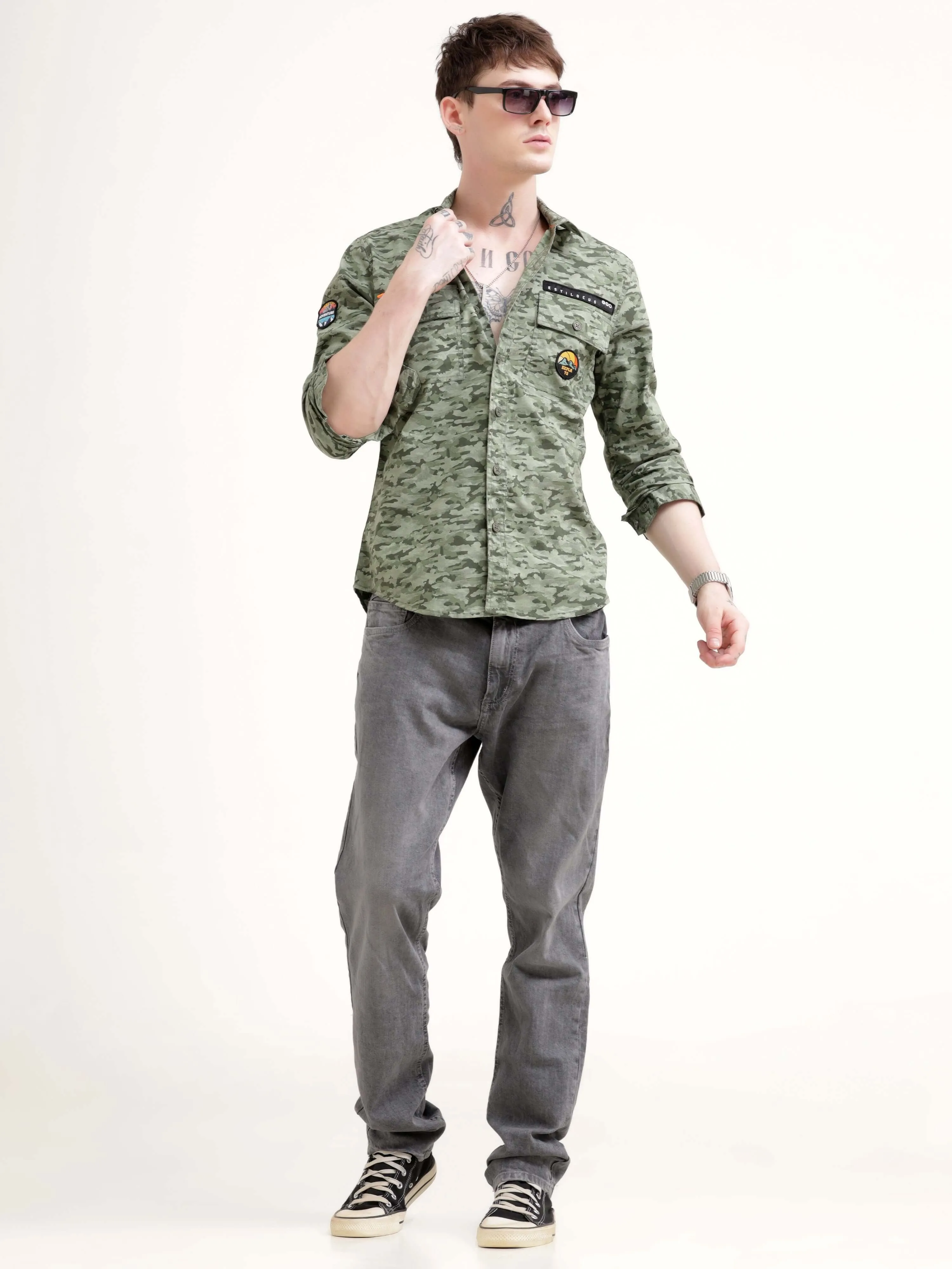 Camo Street Olive Overshirt