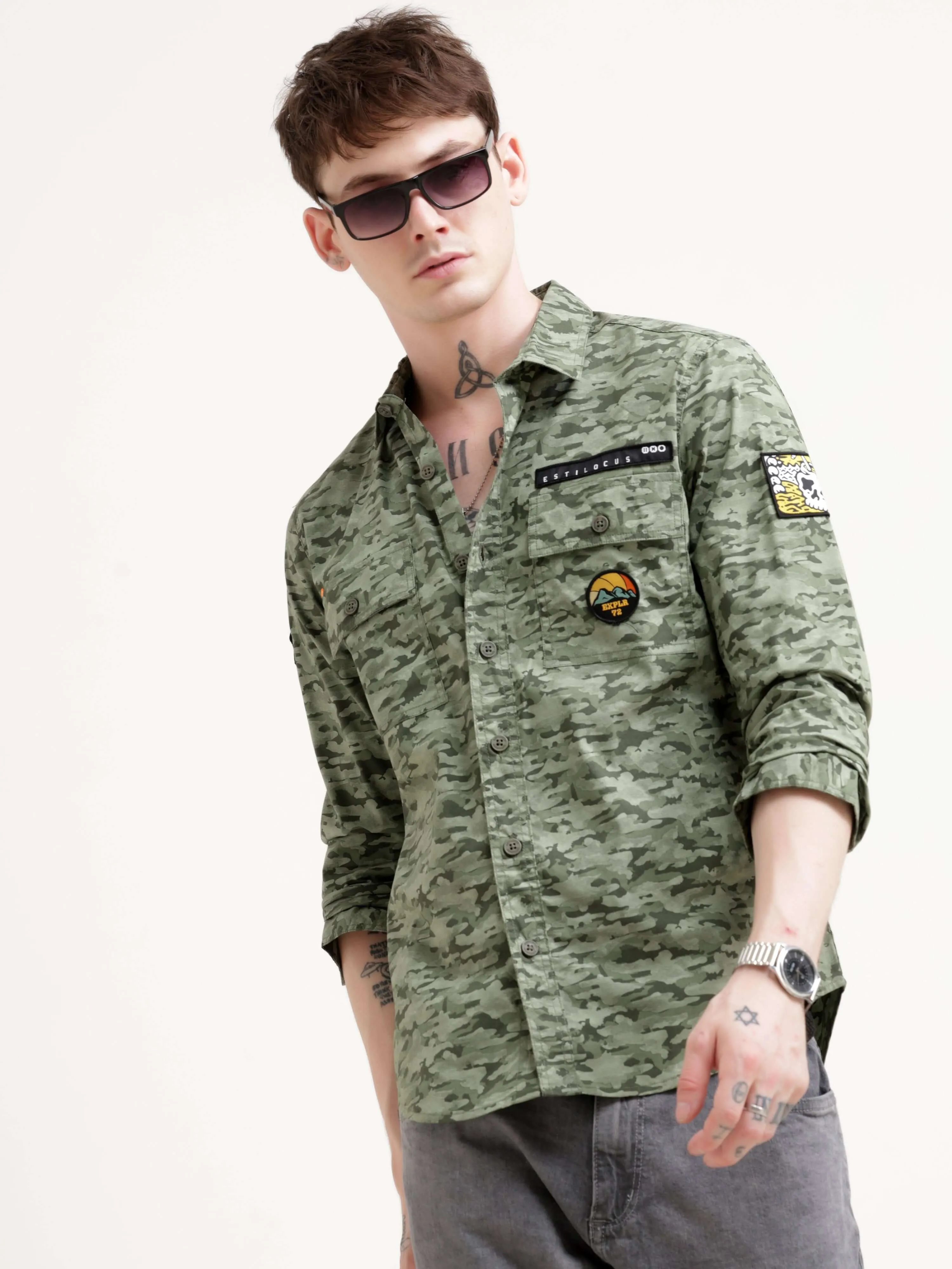 Camo Street Olive Overshirt