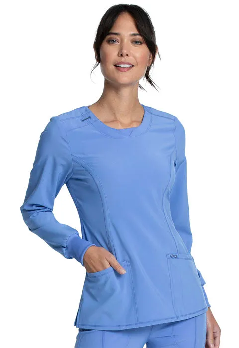 Cherokee infinity Women's Long Sleeve Round Neck Scrub Top CK781A