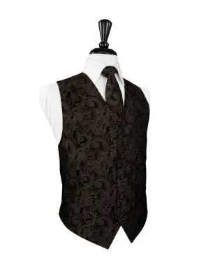 Chocolate Tapestry Tuxedo Vest and Tie Set