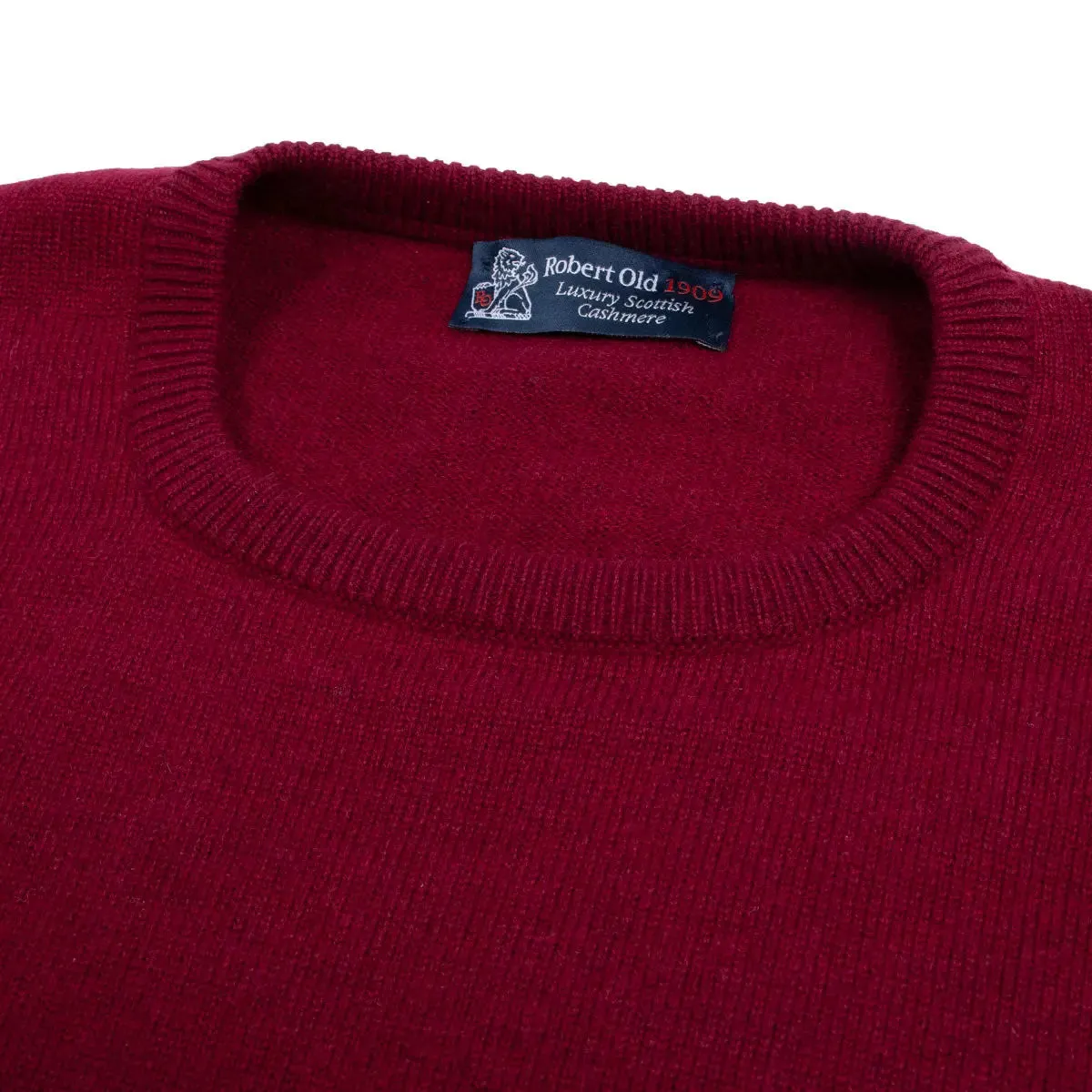 Claret Red Tiree 4ply Crew Neck Cashmere Sweater