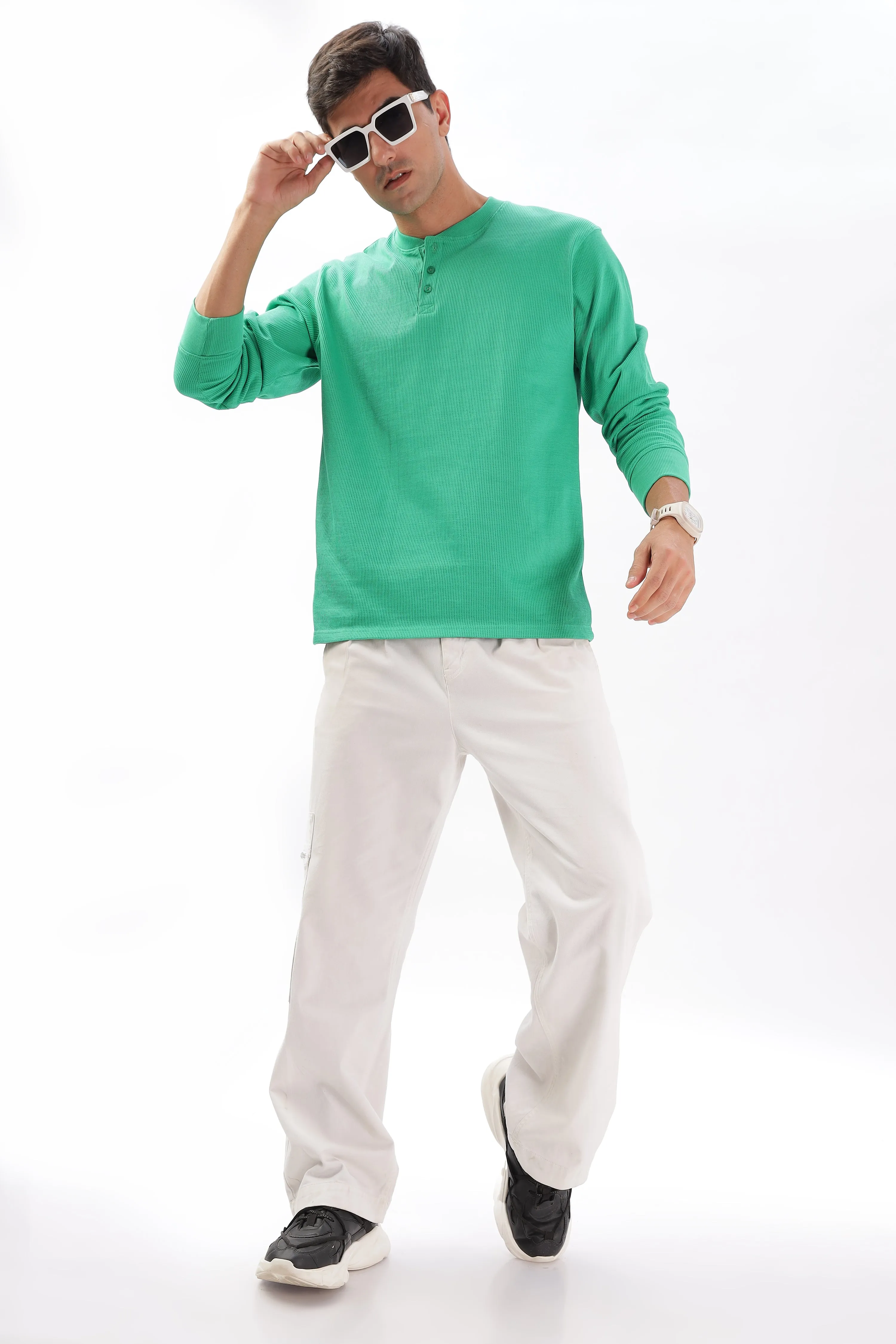 Classic Henley T-Shirt: Green