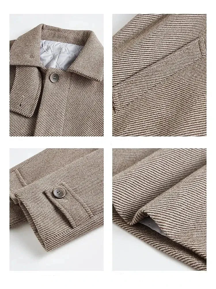 Classic Wool Stand Collar Overcoat