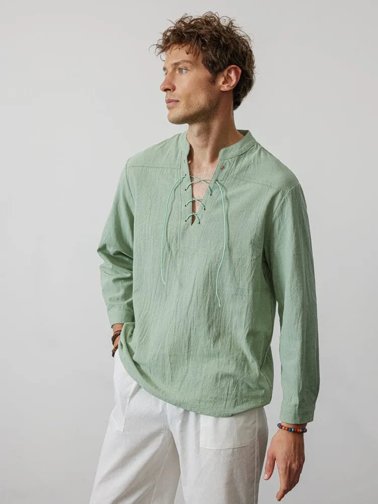 Coofandy V Neck Long Sleeves Shirt