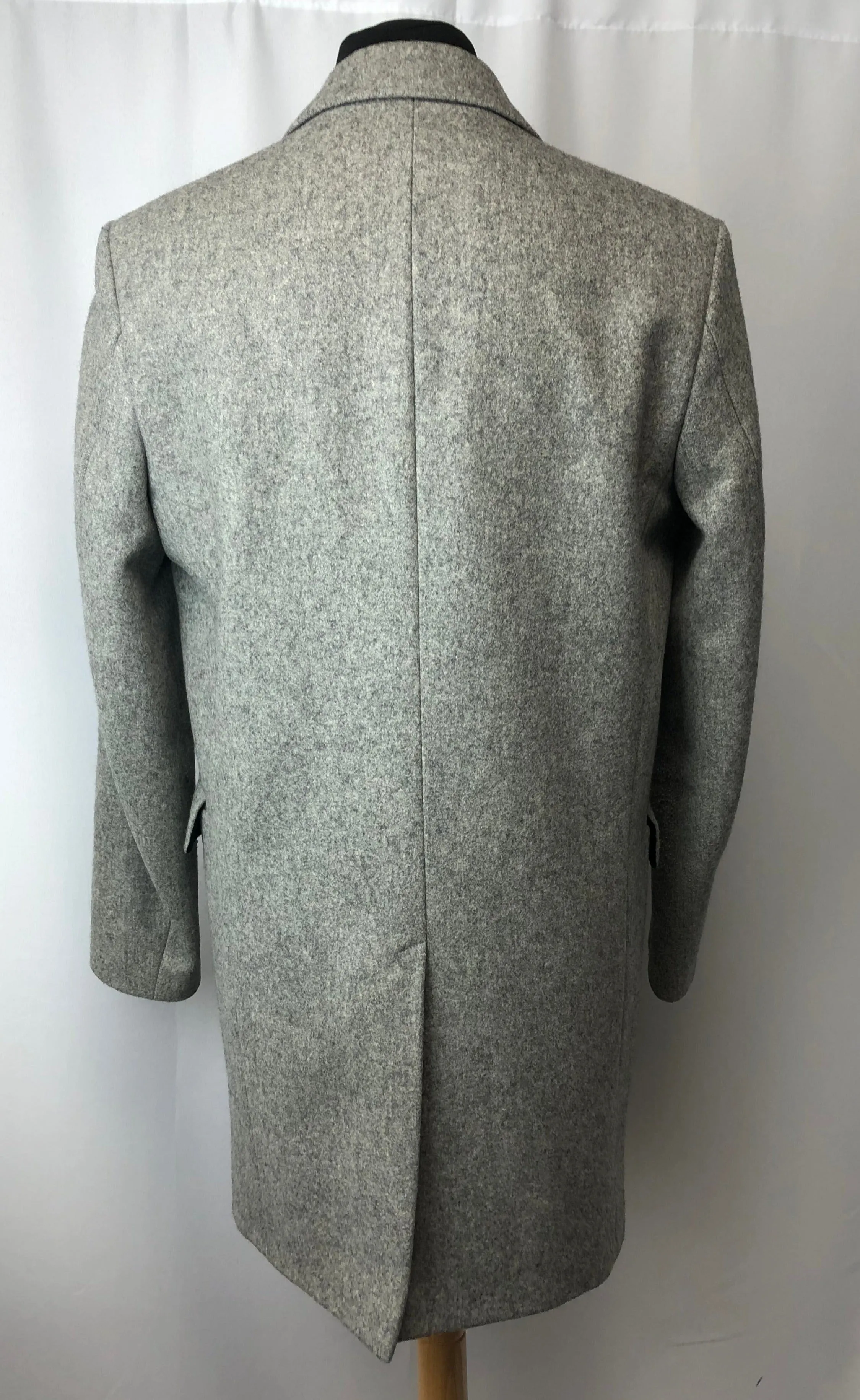 COS Men’s Grey Wool Blend Overcoat, Size 48, UK M