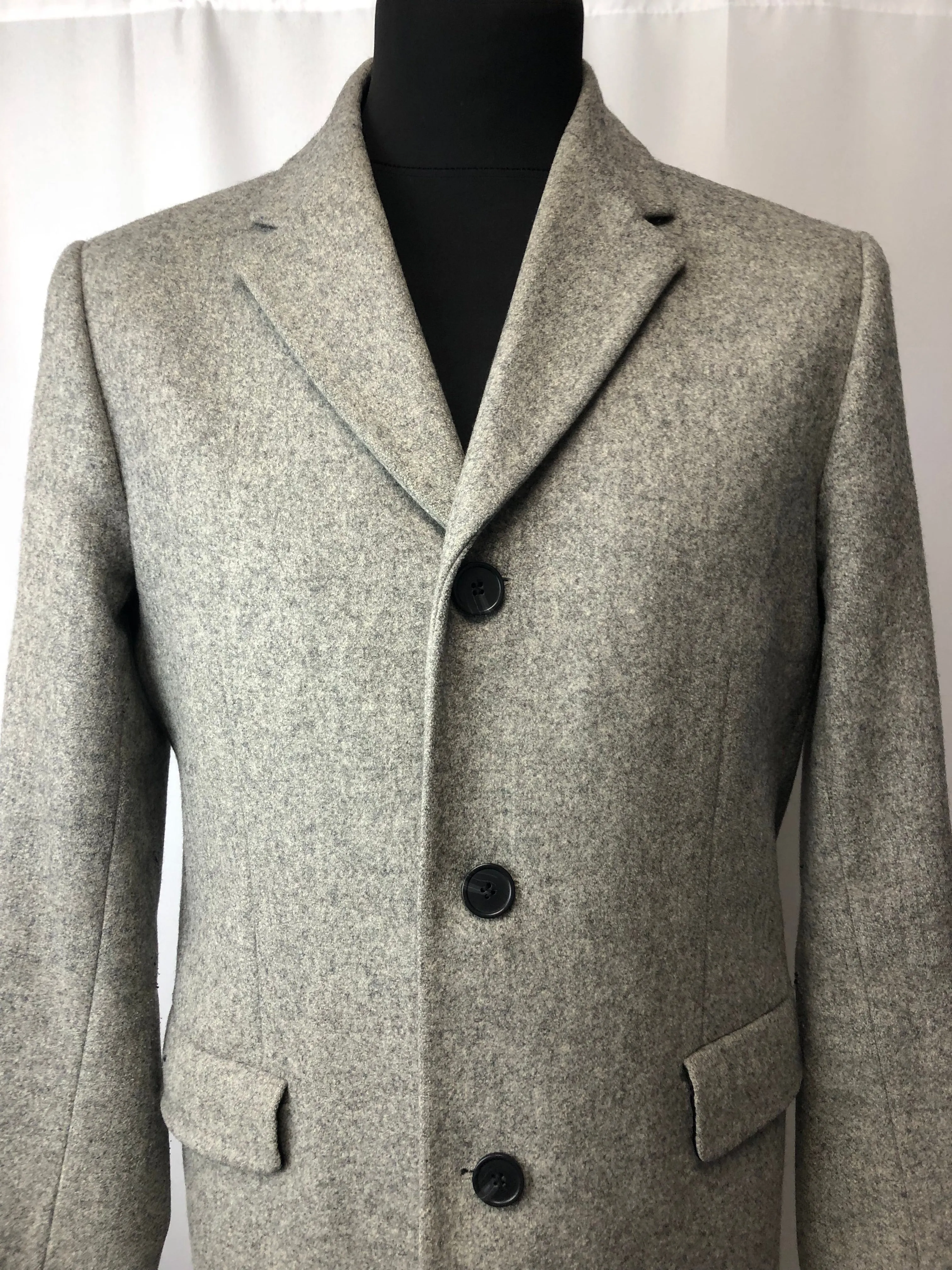 COS Men’s Grey Wool Blend Overcoat, Size 48, UK M