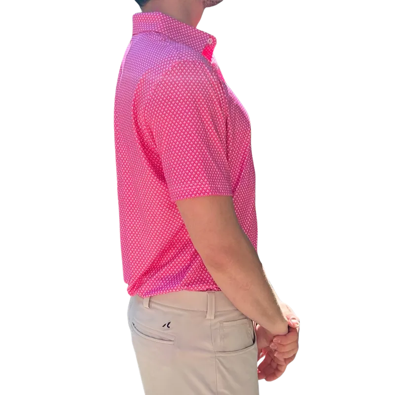 Danini Men's S/S Polo - Pink Print