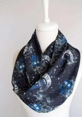 Doctor Who Tardis Handmade Infinity Scarf Black Limited Edition