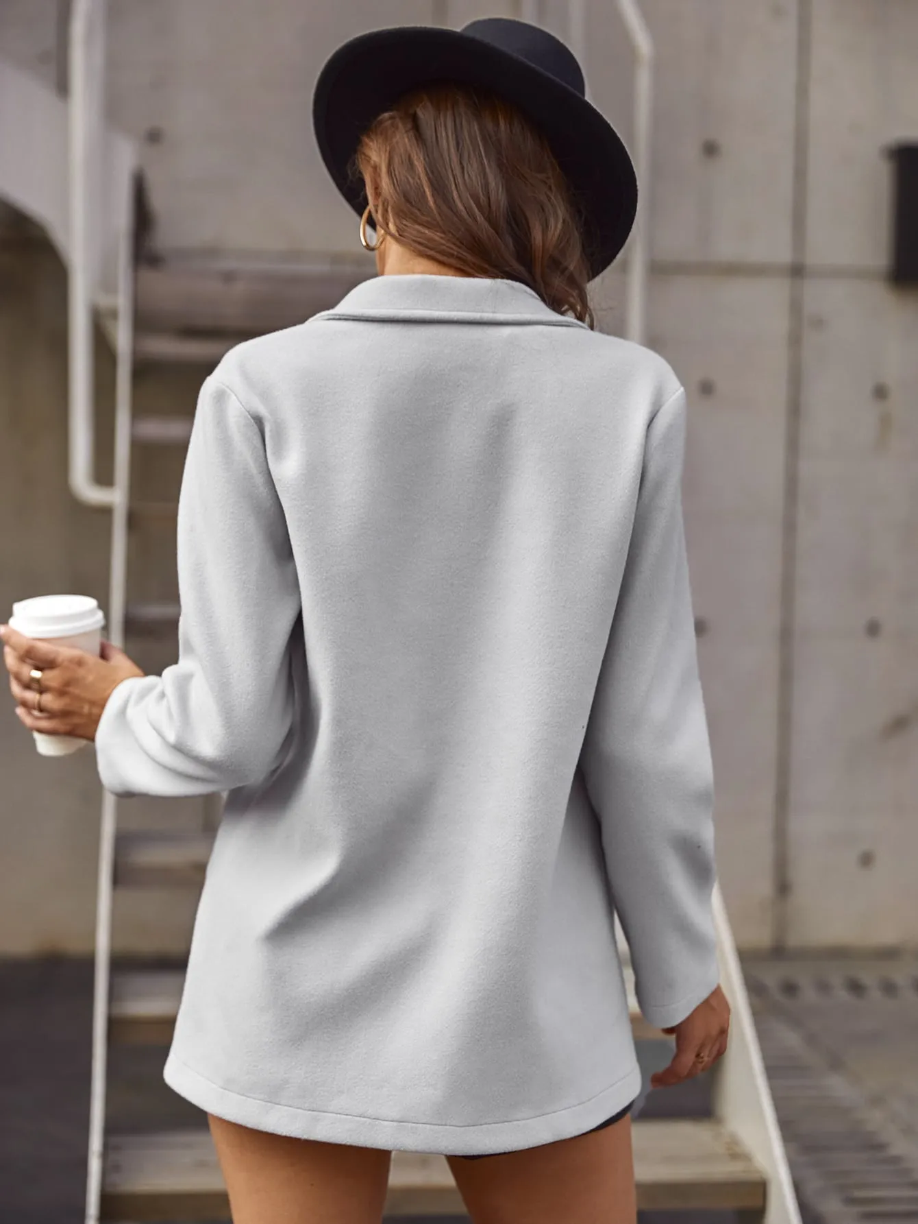 Double-breasted Lapel Neck Overcoat