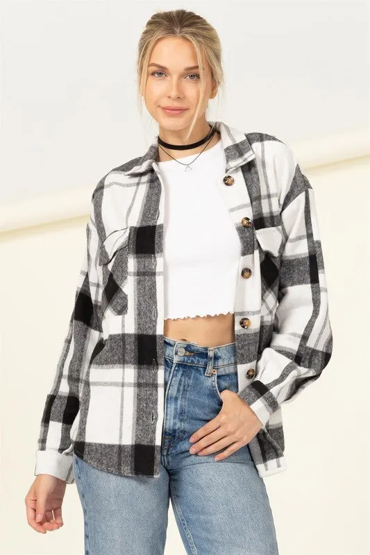 Effortless Ease Plaid Print Shacket