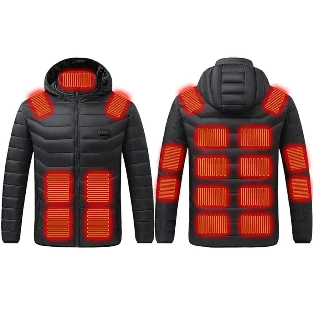 Electric Heated Cotton Jacket Four Control 21 Zone Heating Jacket Battery Powered Winter Coat Constant Temperature Warming