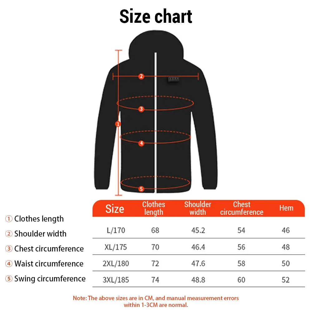 Electric Heated Cotton Jacket Four Control 21 Zone Heating Jacket Battery Powered Winter Coat Constant Temperature Warming