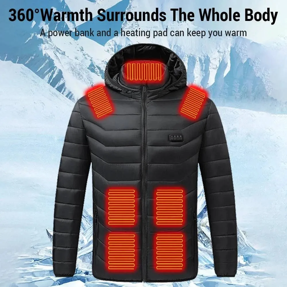 Electric Heated Cotton Jacket Four Control 21 Zone Heating Jacket Battery Powered Winter Coat Constant Temperature Warming