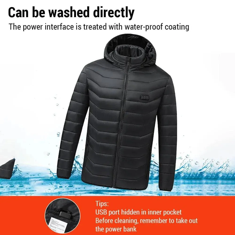 Electric Heated Cotton Jacket Four Control 21 Zone Heating Jacket Battery Powered Winter Coat Constant Temperature Warming