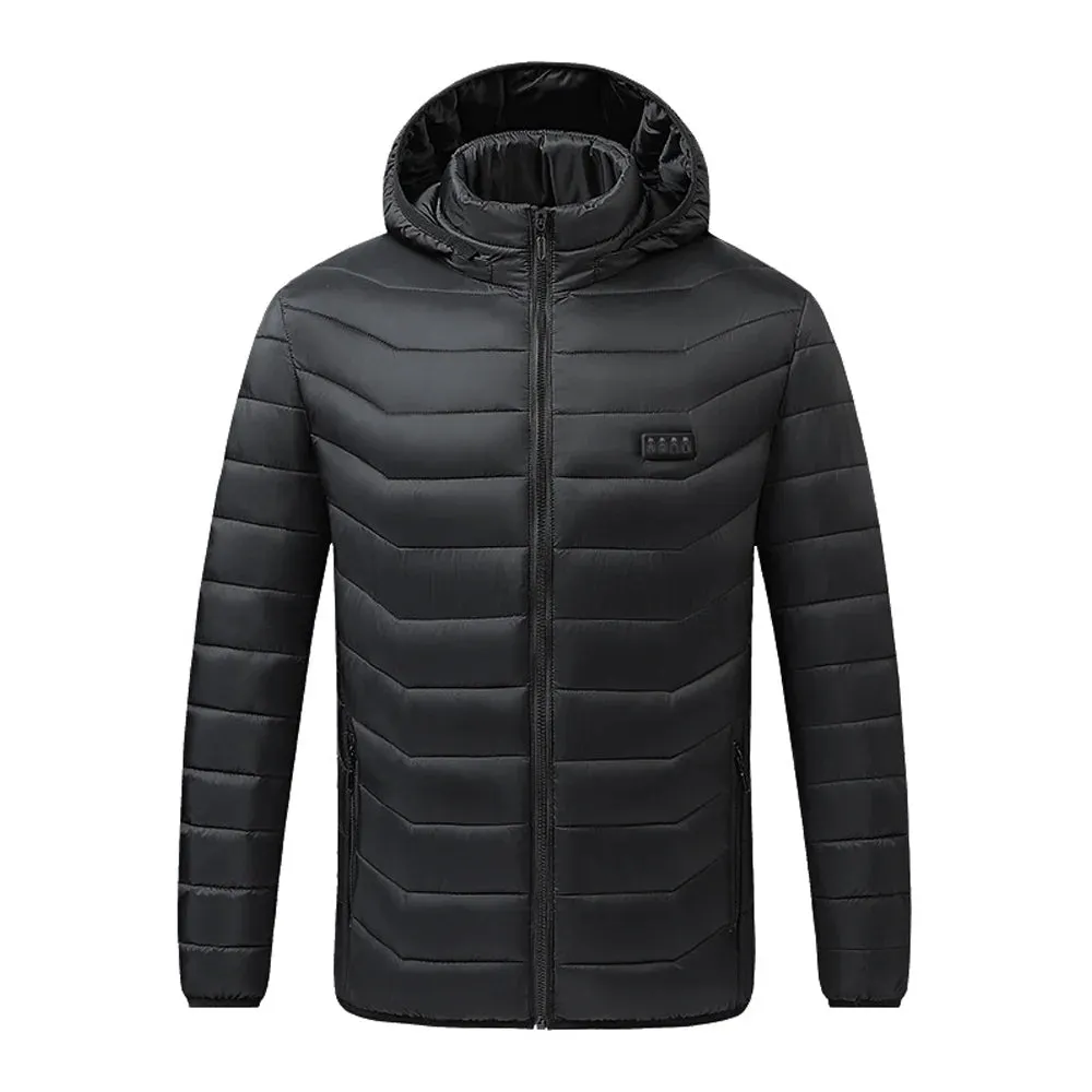 Electric Heated Cotton Jacket Four Control 21 Zone Heating Jacket Battery Powered Winter Coat Constant Temperature Warming