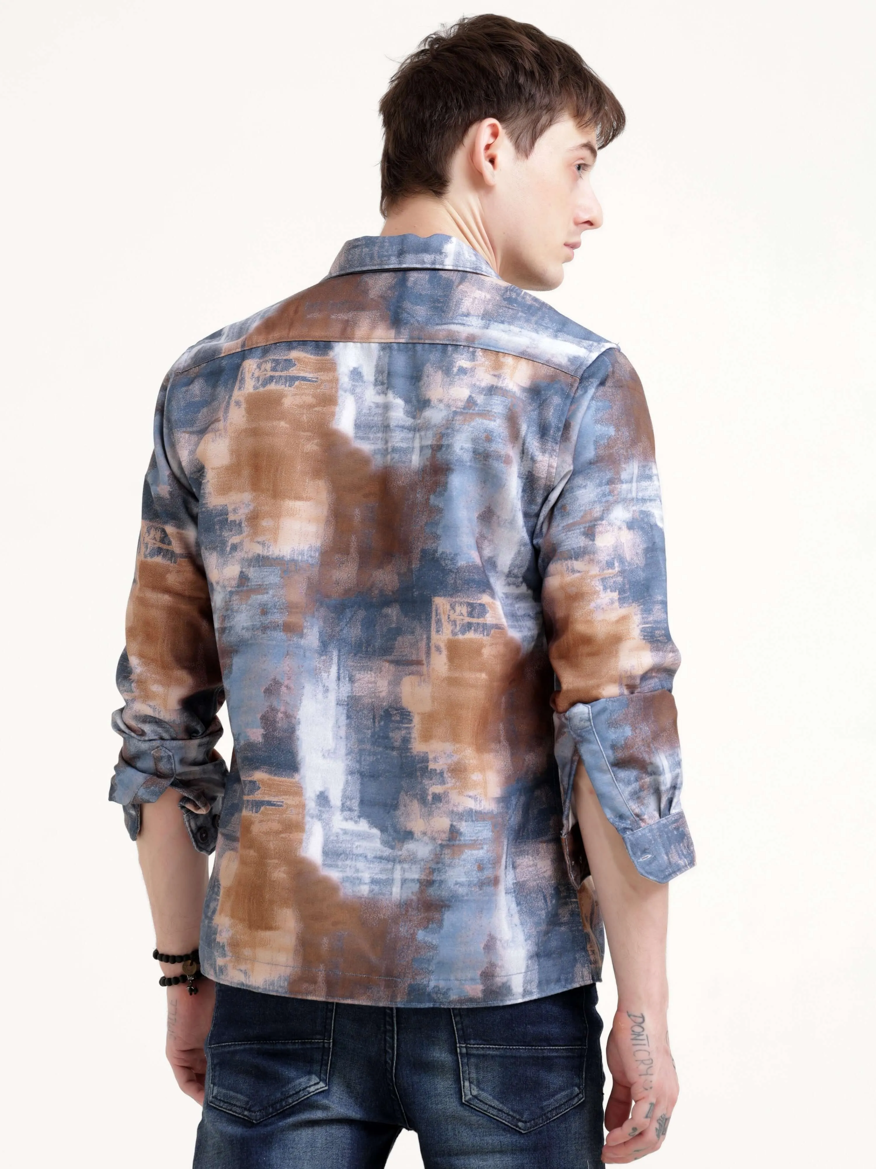 Enigmatic Multi Splash Grey Overshirt