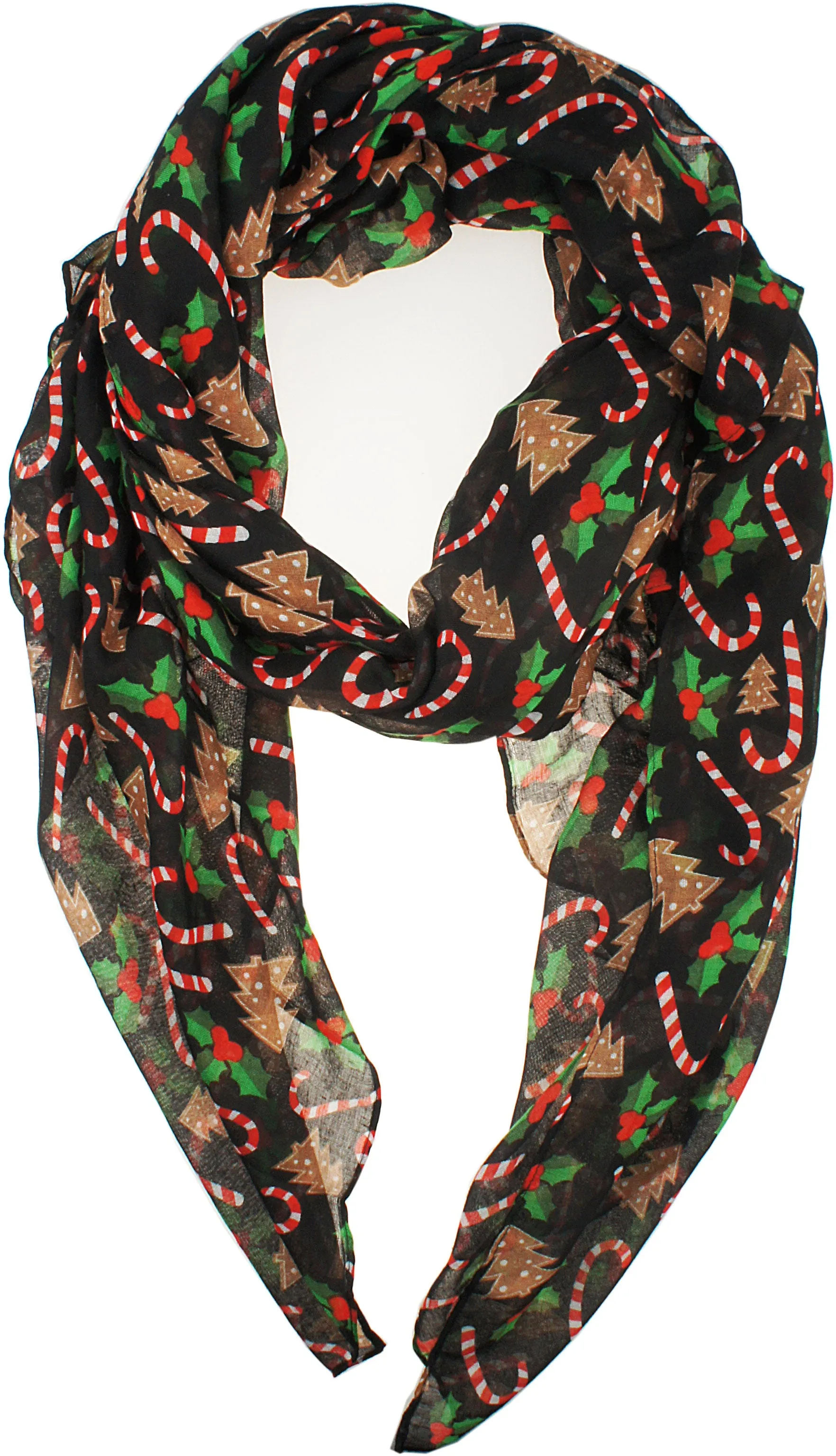 Fall Winter Soft Lightweight Sheer Infinity Christmas Scarf for Women